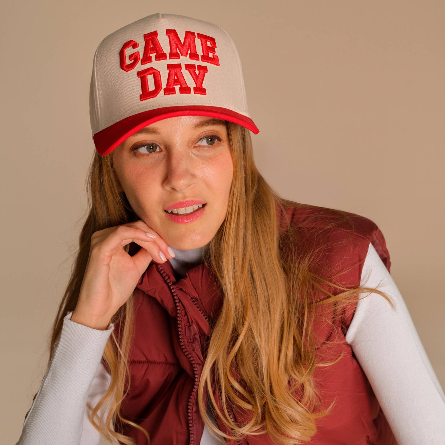C.C GAME DAY Embroidered Cotton Baseball Cap: Black
