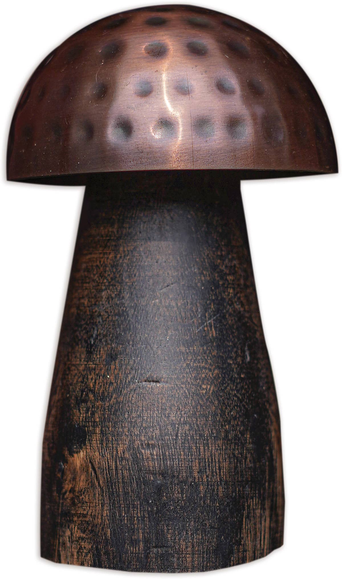 Metal Mushroom 6": Wood & Metal / 4" x 4" x 6"