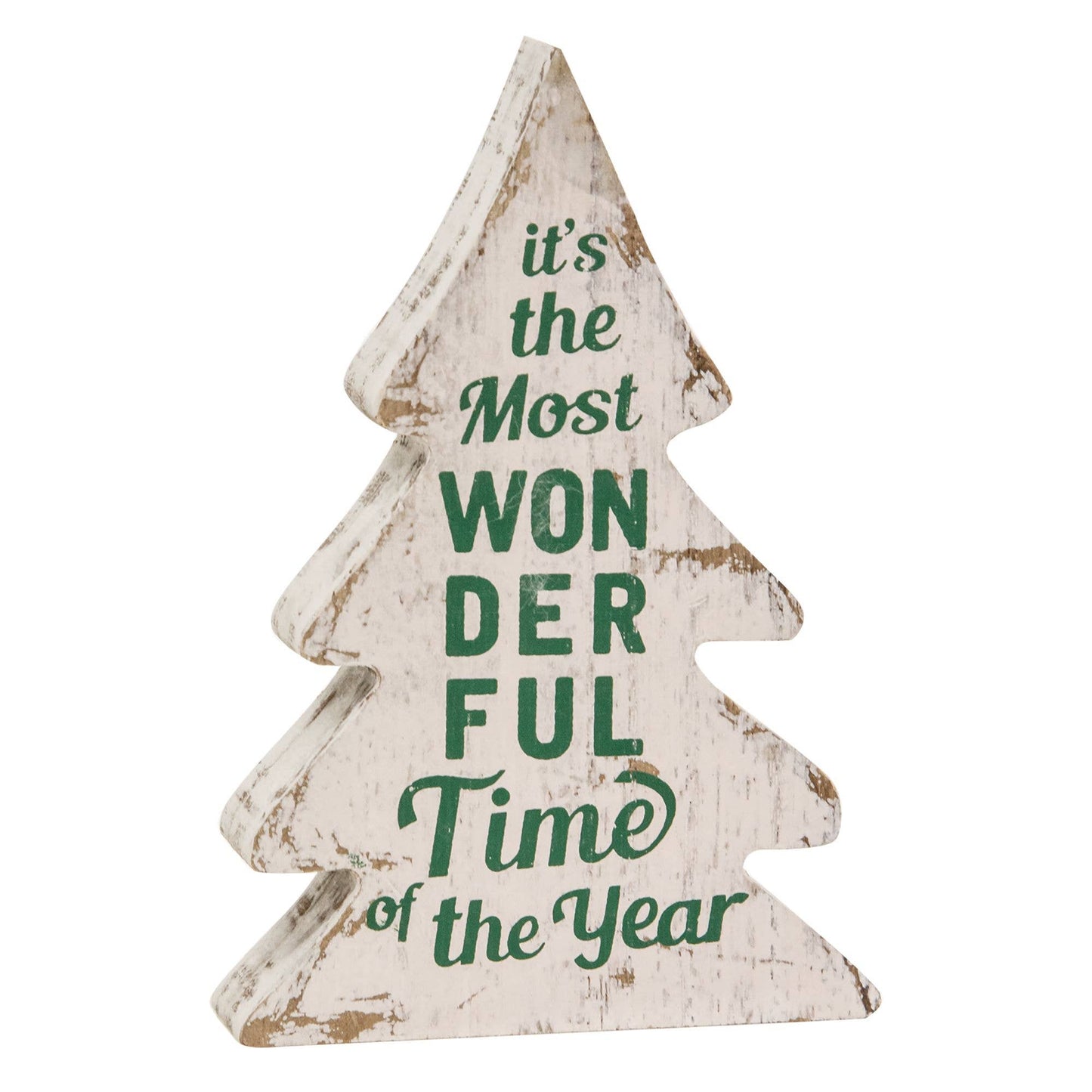 Most Wonderful Time of Year Distressed Wooden Trees
