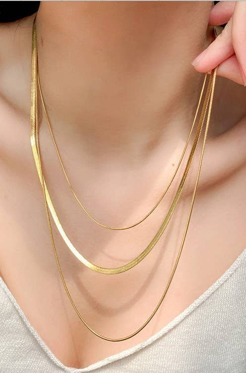 NON-TARNISH LAYERED CHAIN NECKLACE