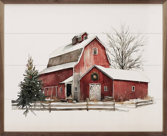 Winter Barn With Shed: 10 x 8