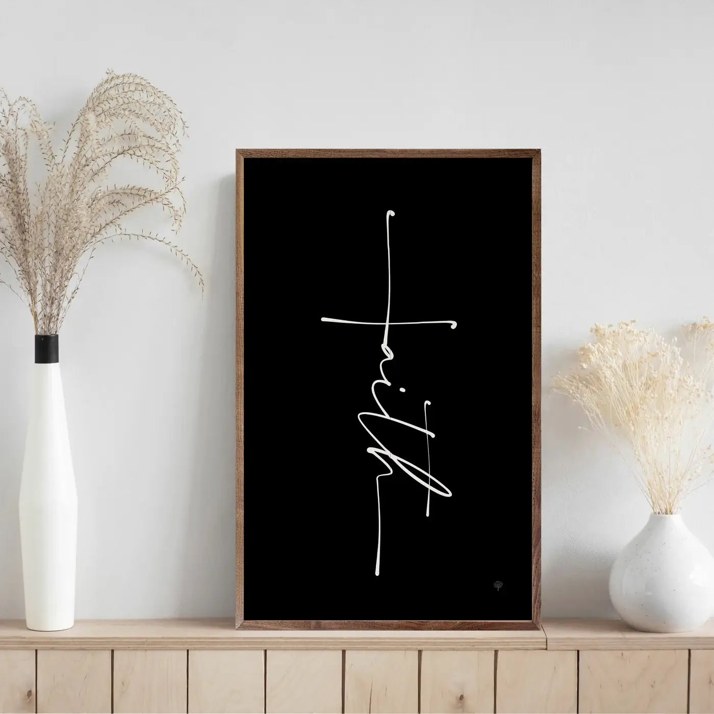 Faith Cross Black: 5 x 8 x 1.5