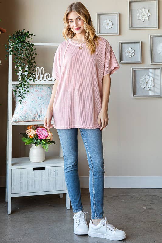 URBAN RIBBED TOP: LAVENDER