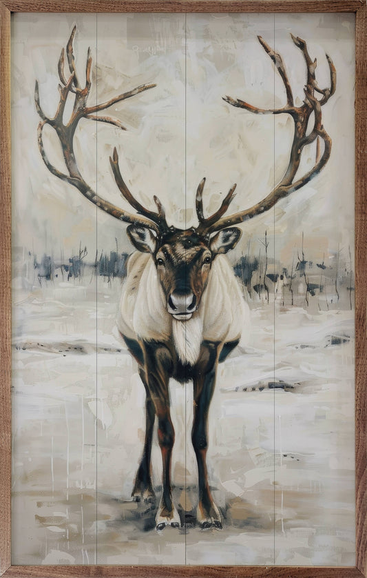 Wild Reindeer IV By Petals Prints Design: 5 x 8 x 1.5