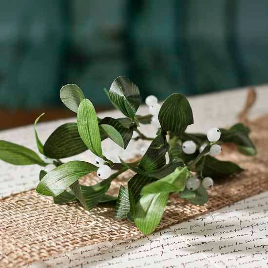 8" Hanging Artificial Mistletoe with Jute Hanger