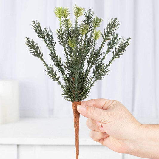 12" Artificial Spruce Pine Spray - Select Color: Green