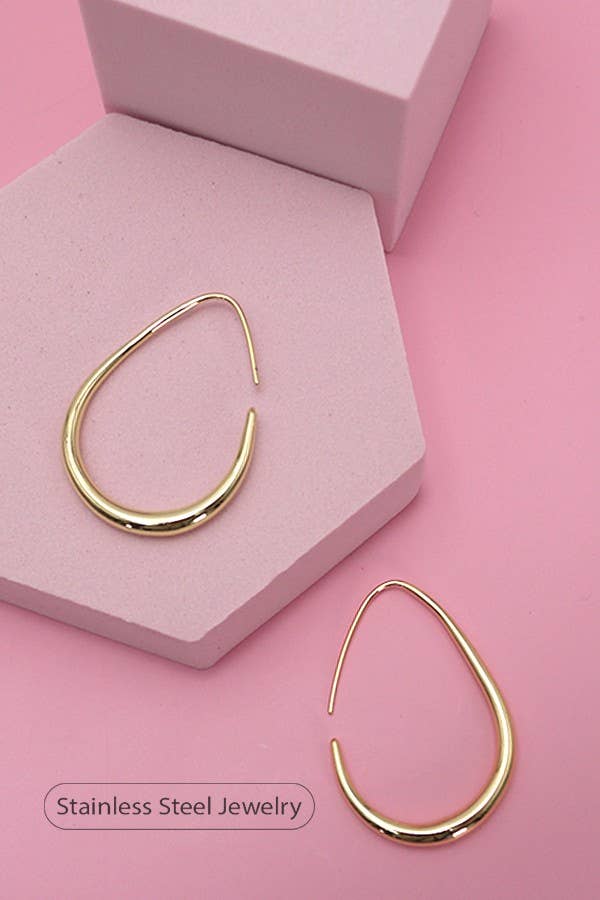 18K STAINLESS STEEL WATERPROOF TARNISH FREE HOOPS | 40E311: GOLD