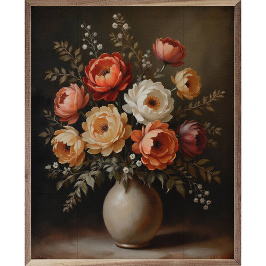 Autumn Bouquet White Vase: 16x20