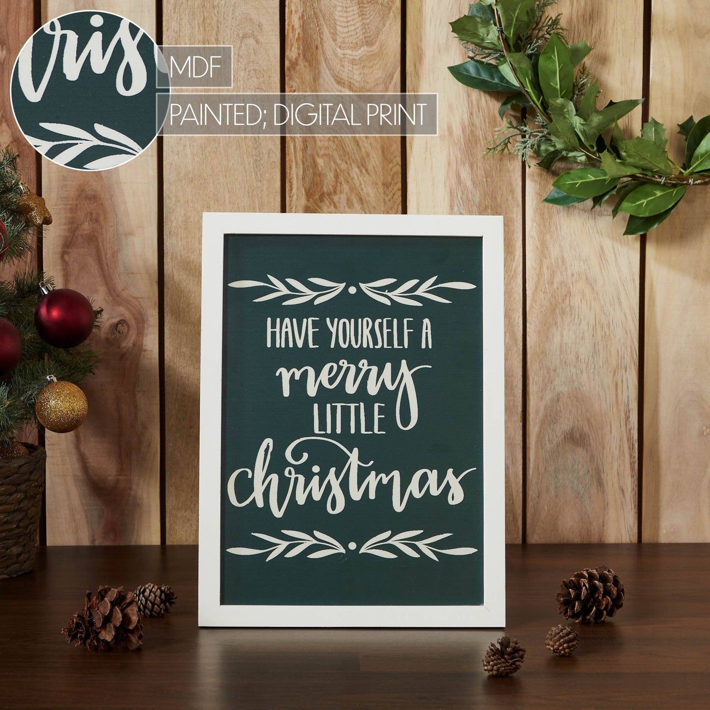 Have Yourself A Merry Little Christmas Green Wall Hanging Sign 15x11