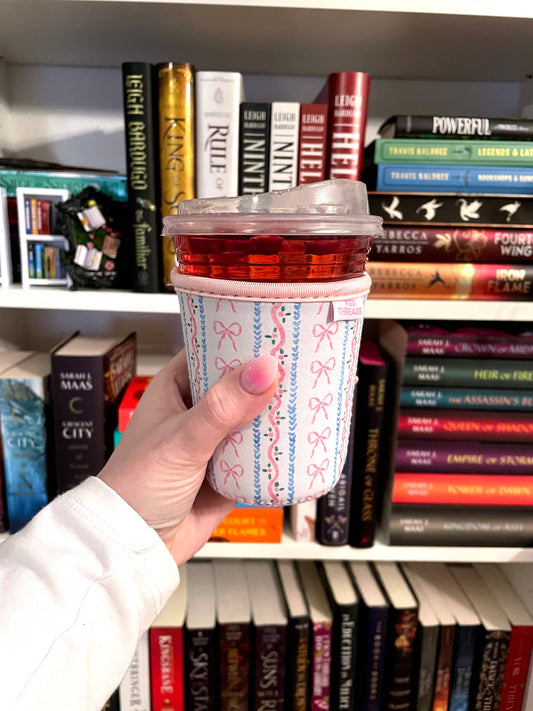 Bow Stripes Iced Coffee Drink Sleeve - Small