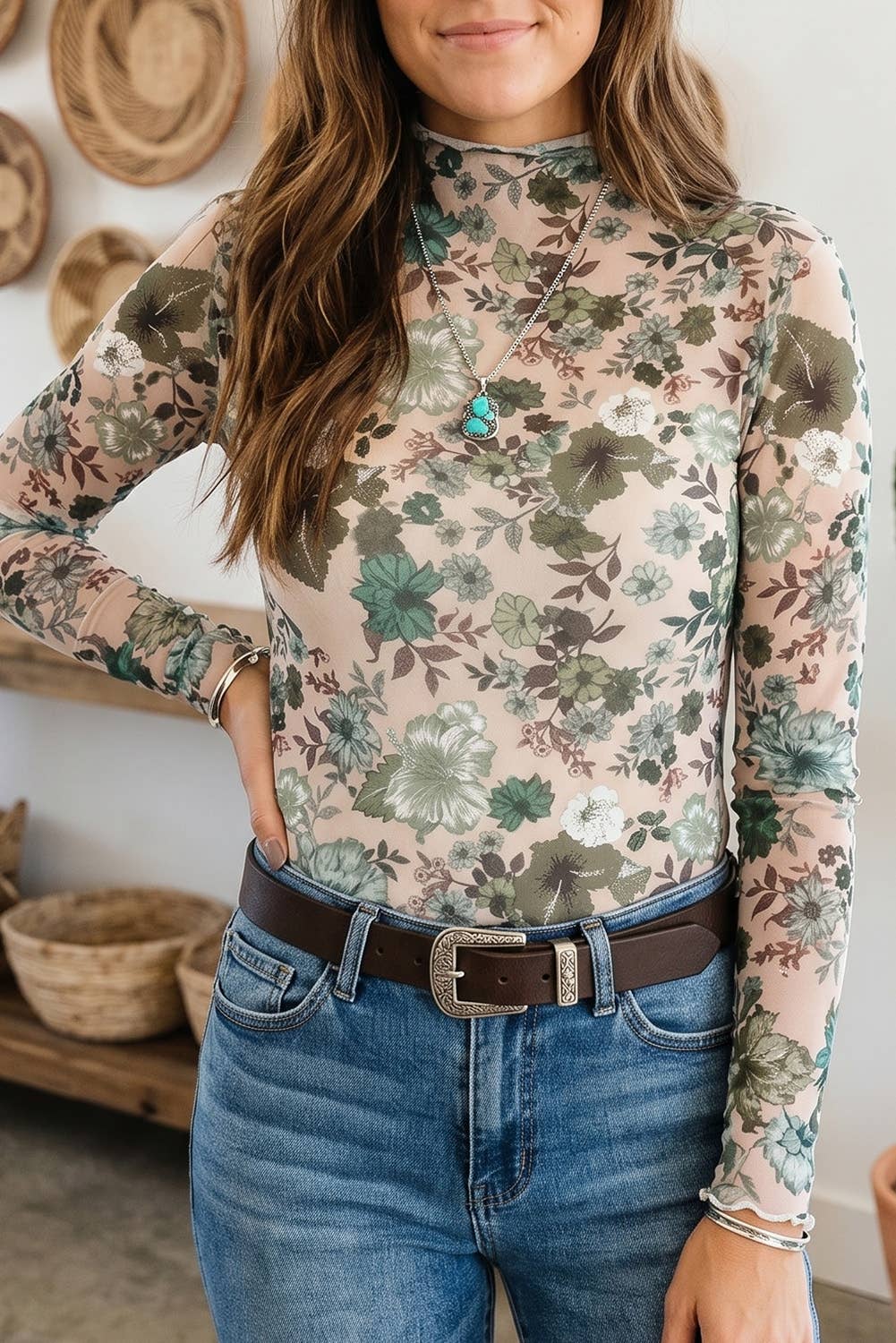 Western Floral Sheer
