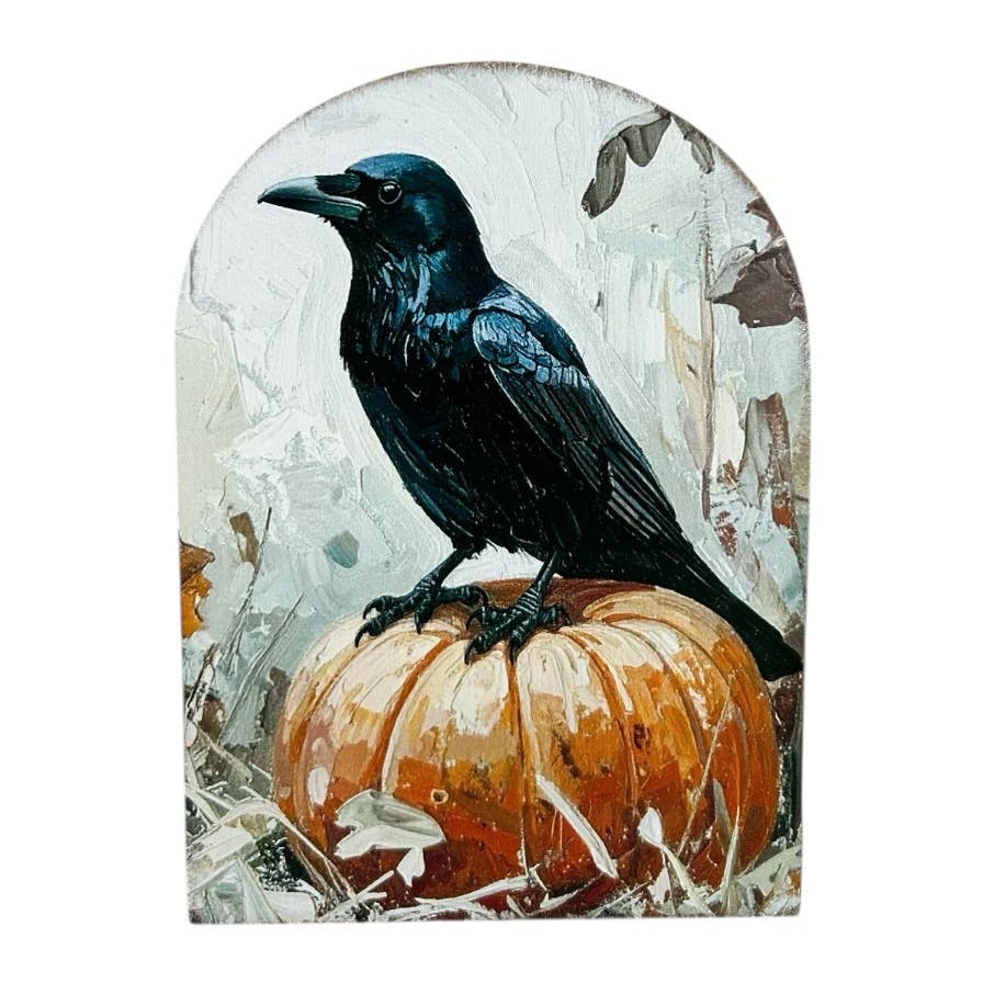 Crow on Pumpkin Wood Arch
