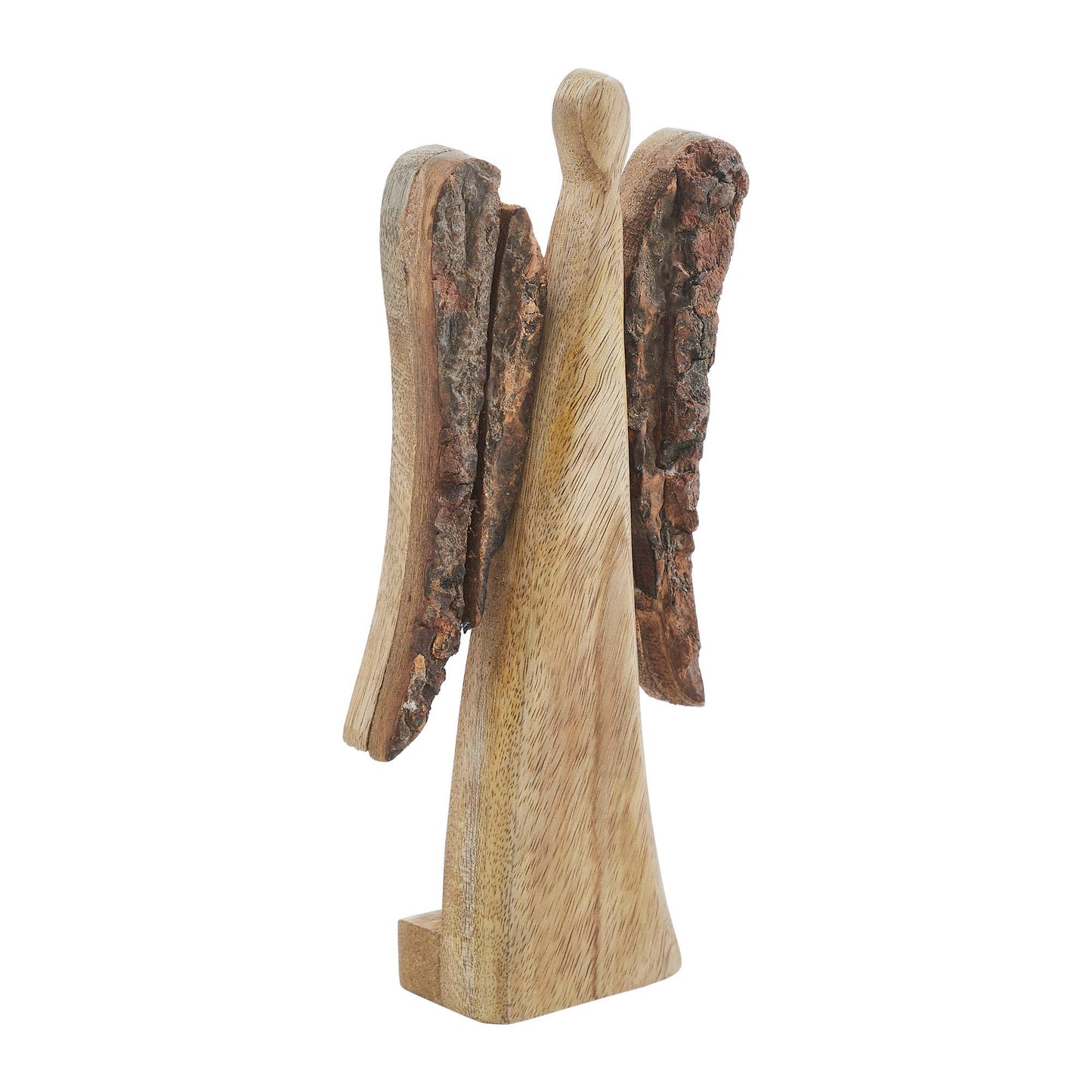 Natural and Dark Wooden Angel Small 9.5x4x1.5