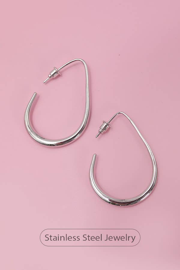 18K STAINLESS STEEL WATERPROOF TARNISH FREE HOOPS | 40E311: GOLD