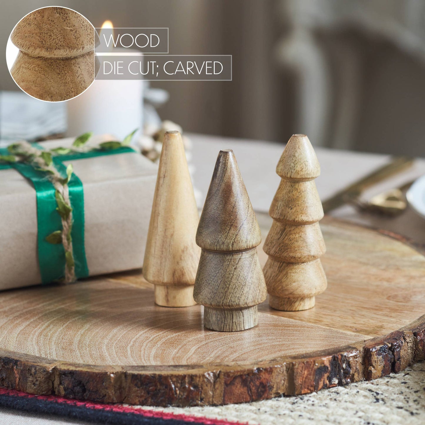 Conical Natural Wooden Tree - 3.25x1.25x1.25