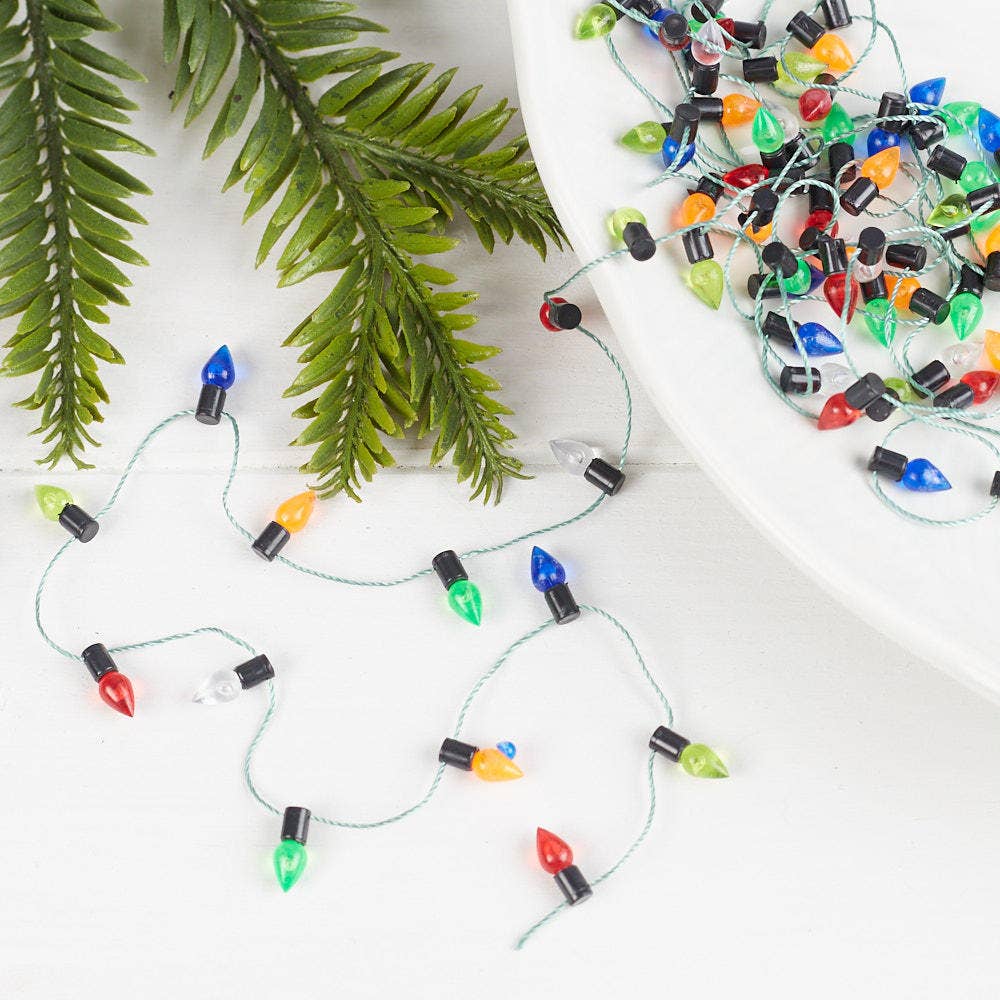 Miniature Christmas Acrylic Light Bulb Garland - 72" long