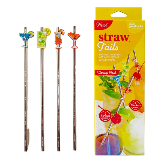 NOD Products - NEW! Cocktail Recipe Straws & Drink Charms- 4 Options